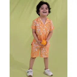 Aj DEZInES Boys Printed Short Sleeves Pure Cotton Shirt With Shorts-picture-32