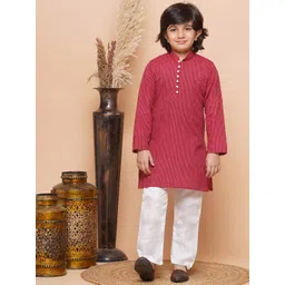 Aj DEZInES Boys Striped Pure Cotton Kurta with Pyjamas-picture-27