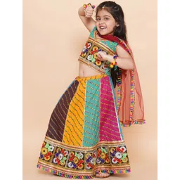 Aj DEZInES Girls Embroidered Ready to Wear Lehenga & Blouse With Dupatta-picture-15