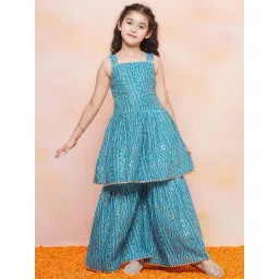 AJ Dezines Kids Blue Cotton Printed Kurta Set-picture-16