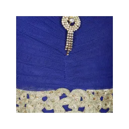 AJ Dezines Kids Blue Zari Work Gown image 5