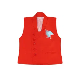 AJ Dezines Kids Orange Regular Fit Waistcoat-picture-33