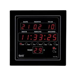 Ajanta Black and White Contemporary Digital Wall Clock-picture-55