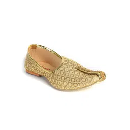 Ajanta Men Pointed Toe Textured Comfort Insole Basics Ethnic Mojaris-picture-36