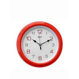 Ajanta Red & White Contemporary Glass Round Wall Clock-picture-21
