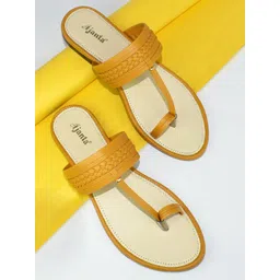 Ajanta Textured One Toe Flats-picture-12
