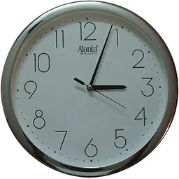Ajanta Plastic, Glass Quartz Simple Round Wall Analog Clock (White, 28Cm X 28Cm)-image-3