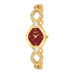 Ajanta Quartz Women Brass Dial & Bracelet Style Straps Analogue Watch AWC051PMSL -02-image-9
