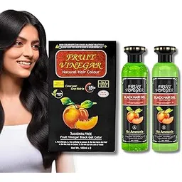AJIGNA MART Fruit Vinegar Natural Hair Colour Black Gel | Ammonia-Free Hair Dye for Men & Women | Covers Grey Hair in 10 Minutes | Long-Lasting, No Damage, Easy Application – 100ml x 2 (200ml)-picture-27
