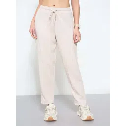 Ajile By Pantaloons Beige Straight Fit Joggers-picture-11