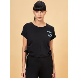 Ajile by Pantaloons Black Cotton Printed Sports T-Shirt-picture-30