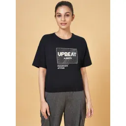 Ajile by Pantaloons Black Cotton Printed Sports T-Shirt-picture-23