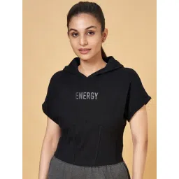 Ajile by Pantaloons Black Cotton Printed Sports T-Shirt-picture-34