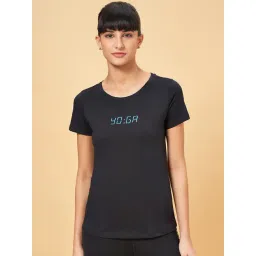 Ajile by Pantaloons Black Cotton Printed Sports T-Shirt-picture-26