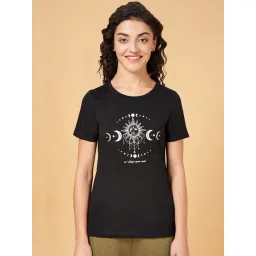 Ajile by Pantaloons Black Cotton Printed Sports T-Shirt-picture-25