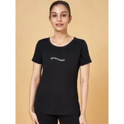 Ajile by Pantaloons Black Cotton Printed Sports T-Shirt-picture-19