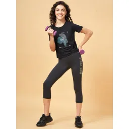 Ajile by Pantaloons Black Cotton Printed Sports T-Shirt image 5