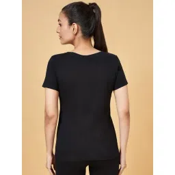 Ajile by Pantaloons Black Cotton Printed Sports T-Shirt image 2