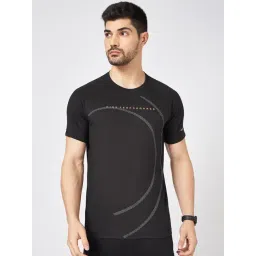 Ajile By Pantaloons Black Cotton Slim Fit Printed Sports T-Shirt-picture-27