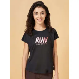 Ajile by Pantaloons Black Graphic Print Sports T-Shirt-picture-47