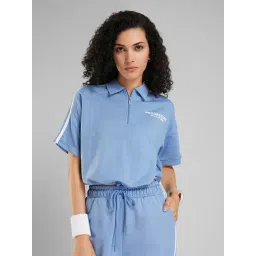 Ajile By Pantaloons Blue Cotton Comfort Fit Polo T-Shirt-picture-43