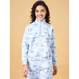 Ajile by Pantaloons Blue Cotton Printed Sports Sweatshirt-picture-45