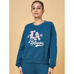 Ajile by Pantaloons Blue Cotton Printed Sports Sweatshirt-picture-46