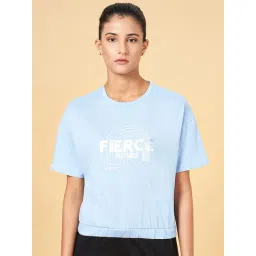 Ajile by Pantaloons Blue Cotton Printed Sports T-Shirt-picture-35