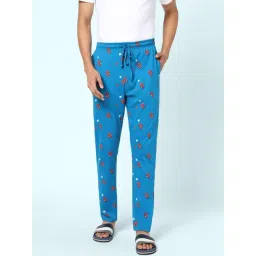 Ajile By Pantaloons Blue Cotton Slim Fit Printed Lounge Pants-picture-22