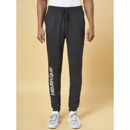 Ajile by Pantaloons Charcoal Melange Slim Fit Printed Joggers-picture-32