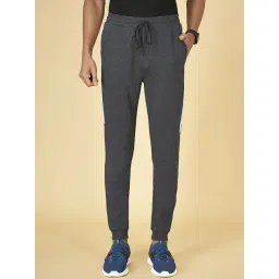 Ajile by Pantaloons Charcoal Melange Slim Fit Striped Joggers-picture-26
