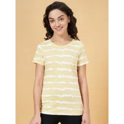 Ajile by Pantaloons Dusty Yellow Cotton Printed Sports T-Shirt-picture-40