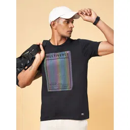 Ajile by Pantaloons Graphic Printed Slim Fit Cotton Sports T-shirt-picture-30
