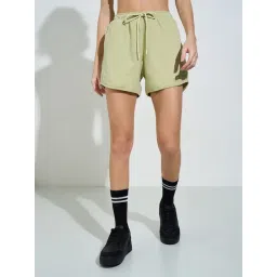 Ajile By Pantaloons Green Cotton Comfort Fit Shorts-picture-46