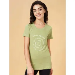 Ajile by Pantaloons Green Cotton Graphic Print Sports T-Shirt-picture-17