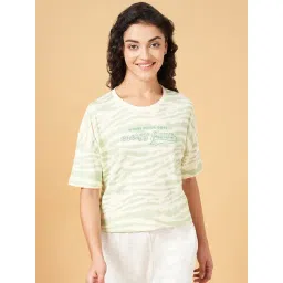 Ajile by Pantaloons Green Cotton Printed Sports T-Shirt-picture-24