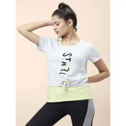 Ajile by Pantaloons Grey & Lime Printed Sports Top With Inner-picture-28