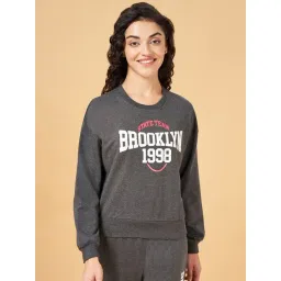 Ajile by Pantaloons Grey Cotton Printed Sports Sweatshirt-picture-10