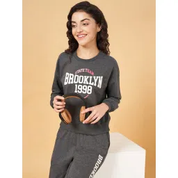 Ajile by Pantaloons Grey Cotton Printed Sports Sweatshirt image 4
