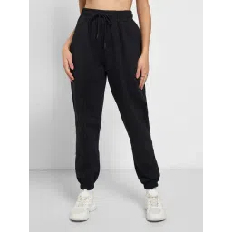 Ajile By Pantaloons Jet Black Cotton Comfort Fit Trackpants-picture-38
