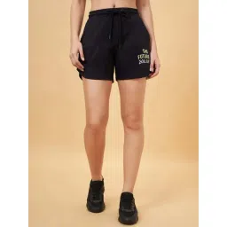 Ajile by Pantaloons Jet Black Cotton Printed Shorts-picture-37