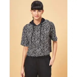 Ajile by Pantaloons Jet Black Cotton Printed Sports T-Shirt-picture-40