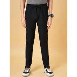 Ajile by Pantaloons Jet Black Cotton Slim Fit Colour Block Sports Trackpants-picture-29