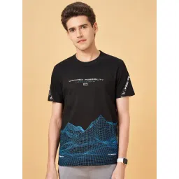 Ajile by Pantaloons Jet Black Cotton Slim Fit Printed T-Shirt-picture-12