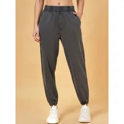 Ajile by Pantaloons Jet Black Cotton Sports Joggers-picture-32