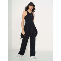 Ajile By Pantaloons Jet Black Slim Fit Printed Sports Tank Top image 5