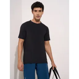 Ajile by Pantaloons Jet Black Slim Fit Solid T-Shirt-picture-26