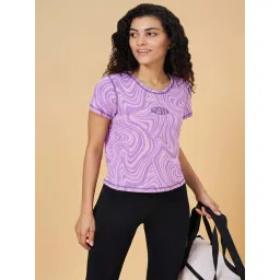 Ajile by Pantaloons Lavender Cotton Printed Sports T-Shirt-picture-27