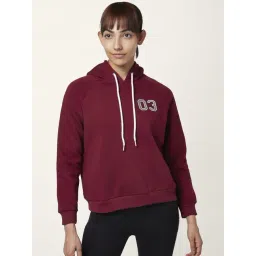 Ajile by Pantaloons Maroon Cotton Printed Hoodie-picture-12