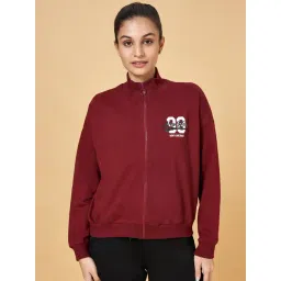 Ajile by Pantaloons Maroon Cotton Printed Sports Jacket-picture-28